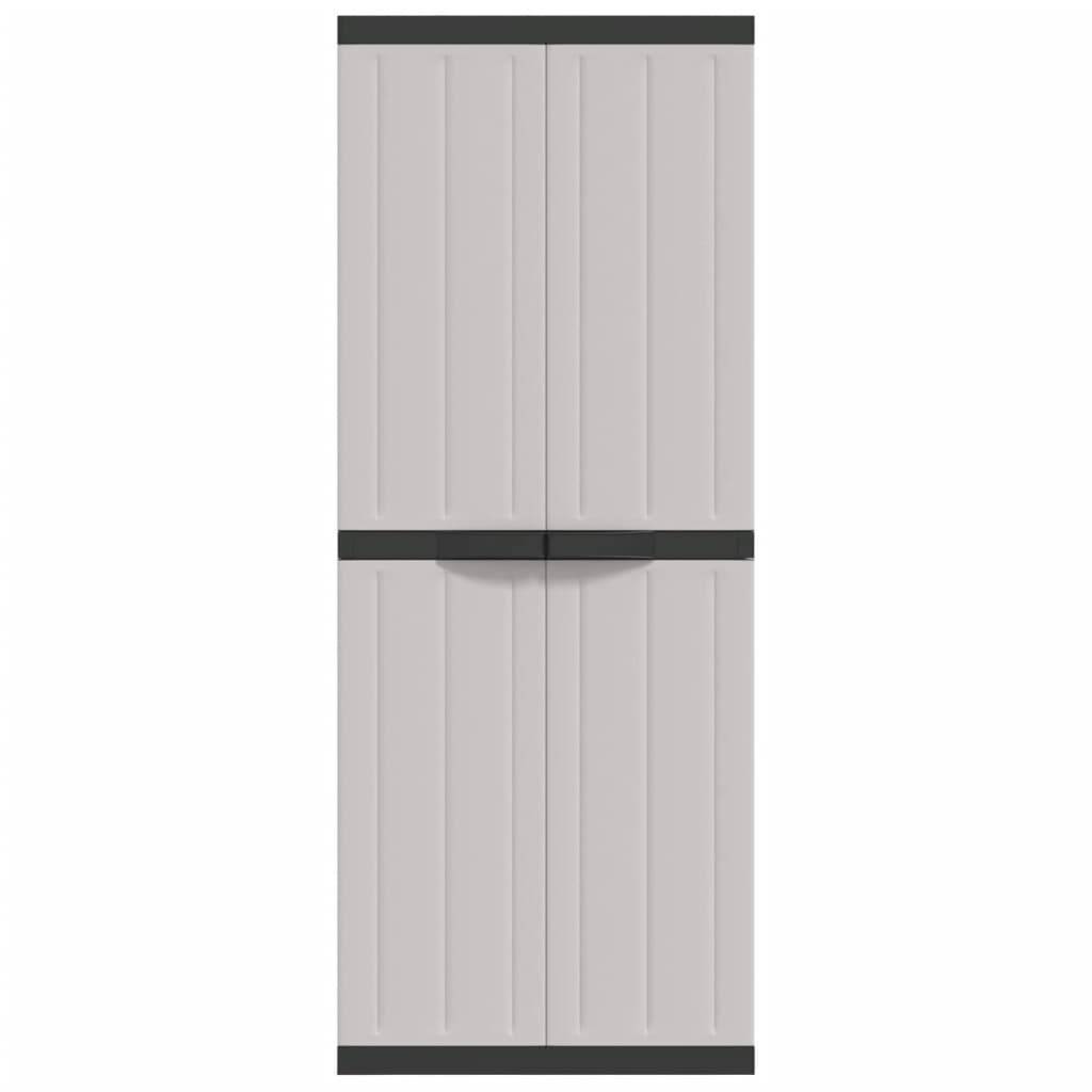 vidaXL Gartenschrank Grau und Schwarz 65x37x165 cm PP