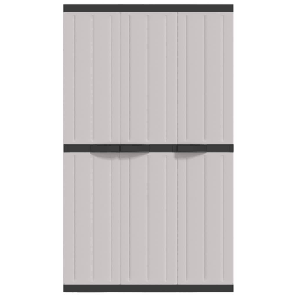 vidaXL Gartenschrank Grau und Schwarz 97x37x165 cm PP