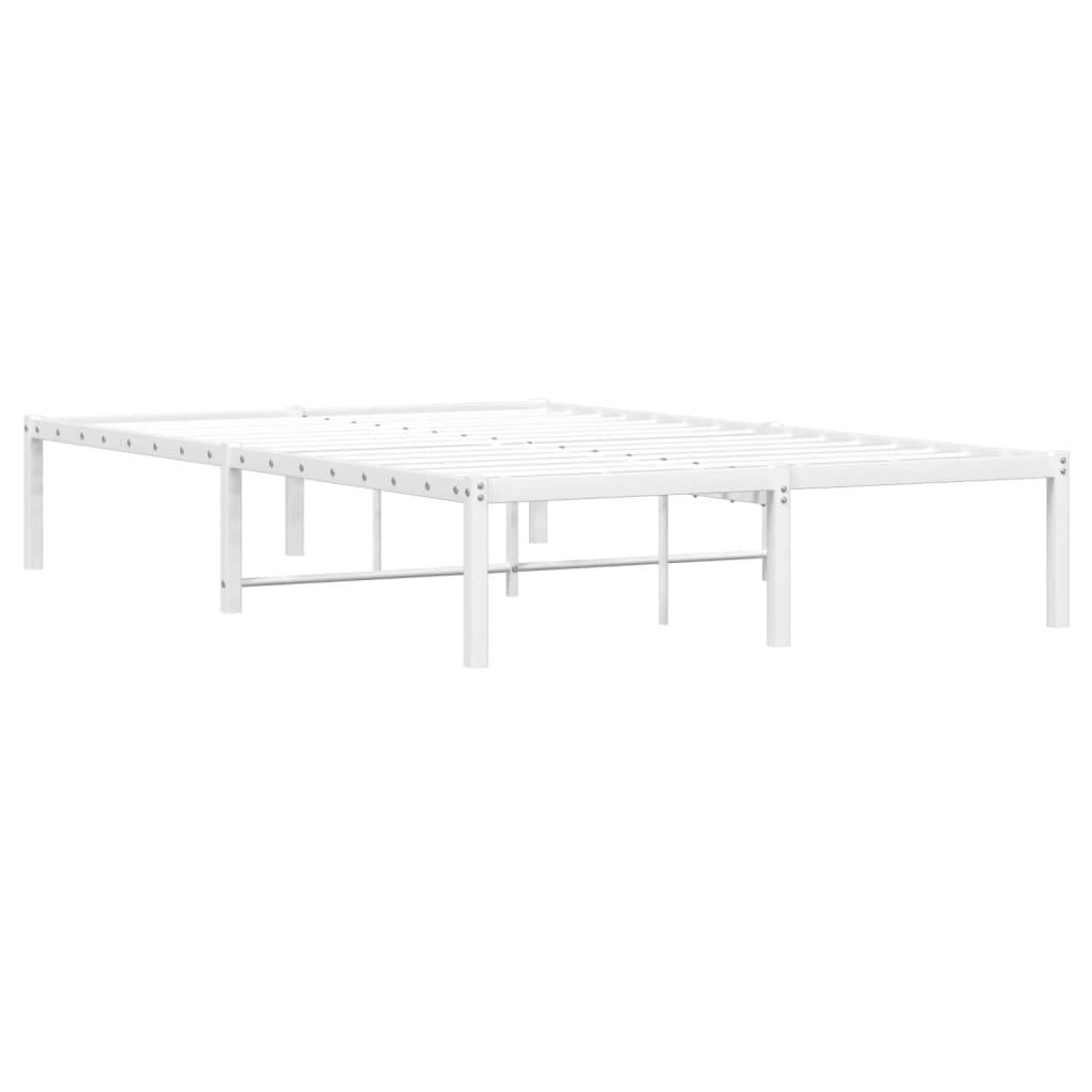 vidaXL Bettgestell Metall Weiß 120x190 cm