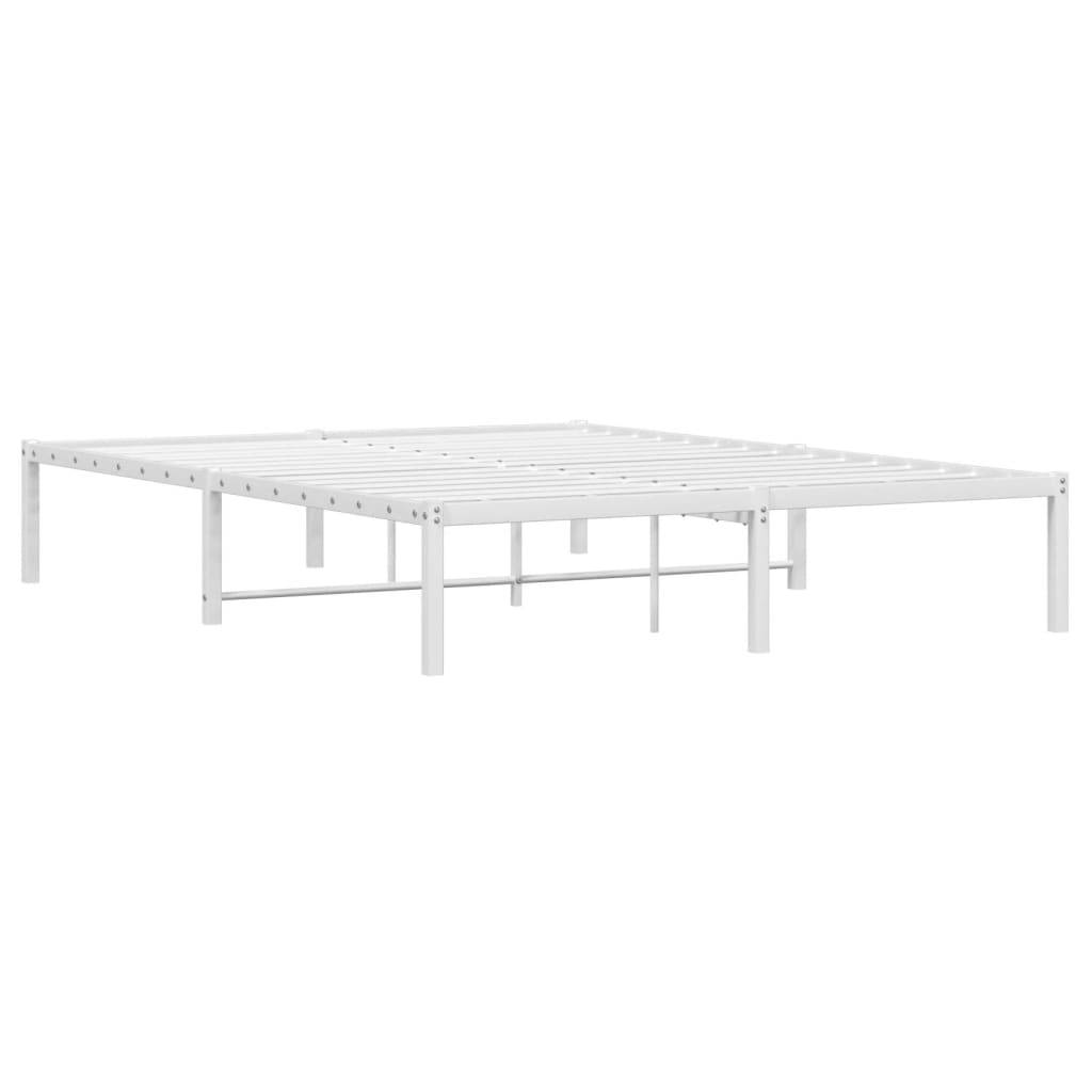 vidaXL Bettgestell Metall Weiß 135x190 cm