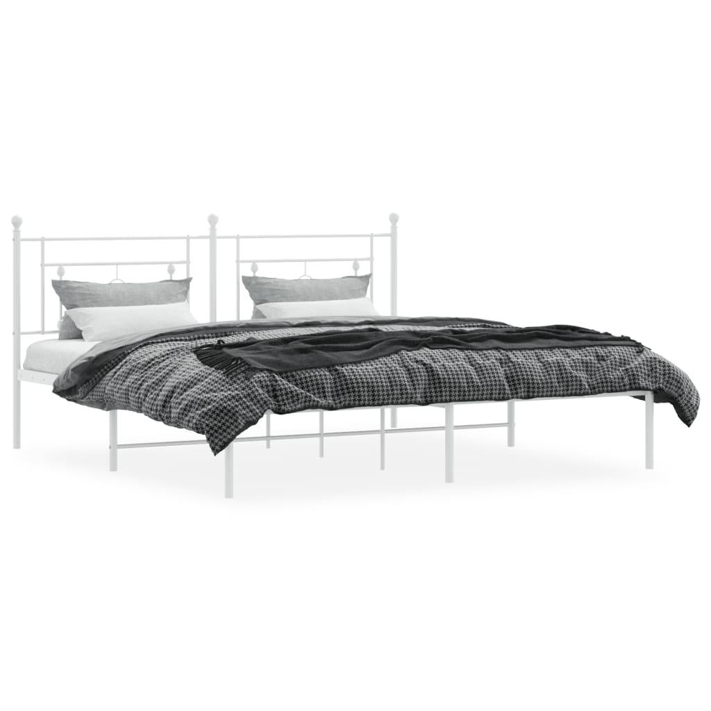 vidaXL Bettgestell mit Kopfteil Metall Weiß 183x213 cm