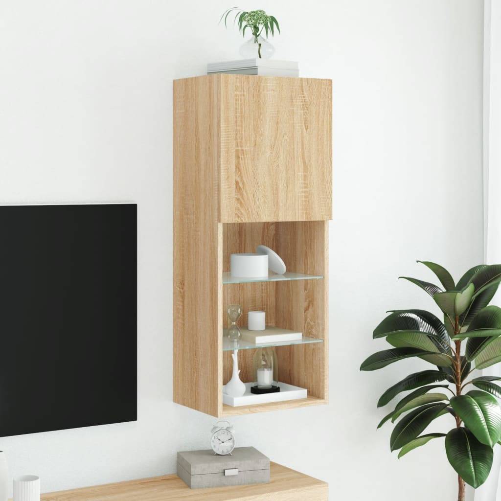 vidaXL TV-Schrank mit LED-Leuchten Sonoma-Eiche 40,5x30x102 cm