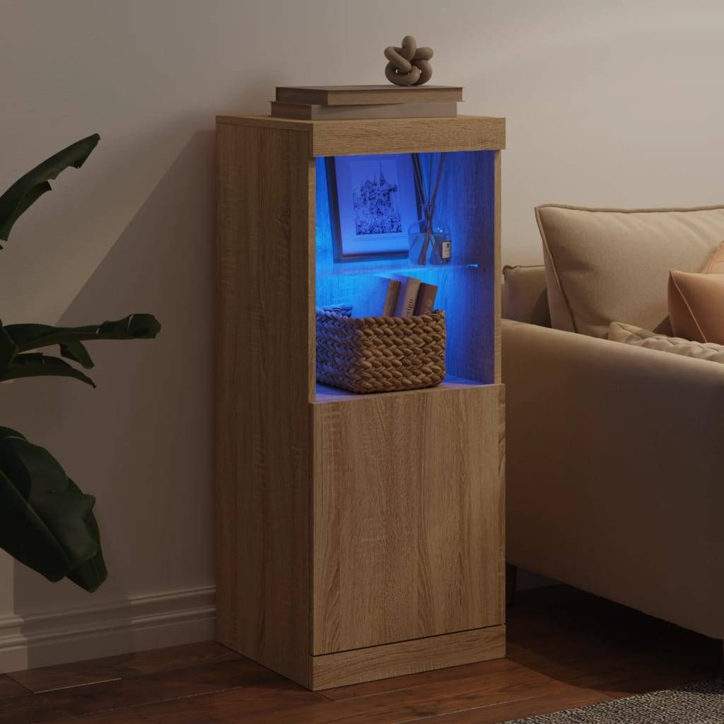 vidaXL Sideboard mit LED-Leuchten Sonoma-Eiche 41x37x100 cm