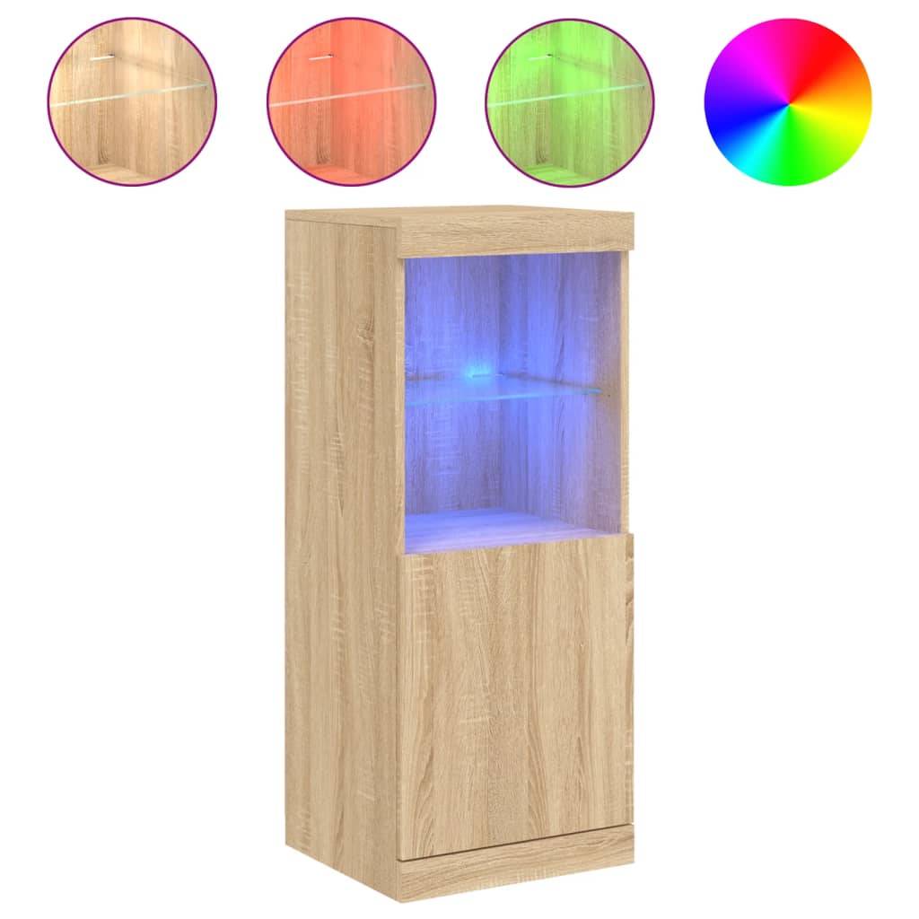 vidaXL Sideboard mit LED-Leuchten Sonoma-Eiche 41x37x100 cm