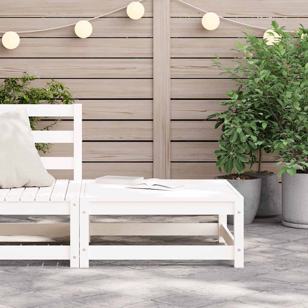 vidaXL Gartenhocker Weiß 70x70x30 cm Massivholz Kiefer