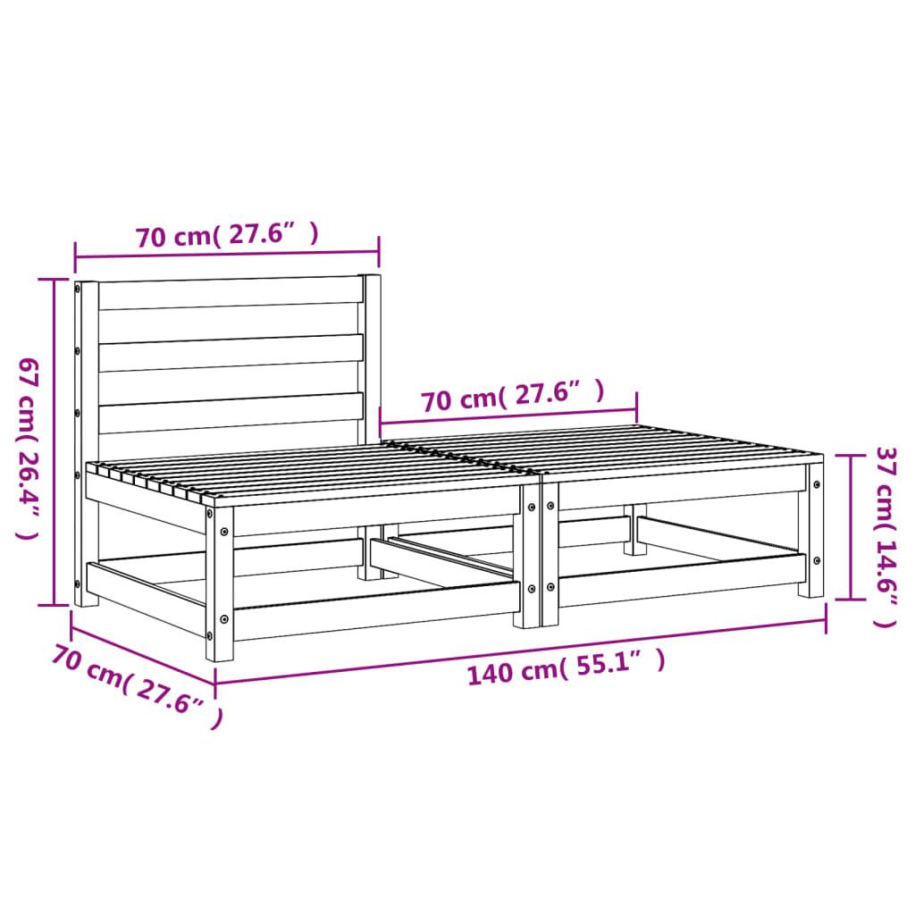 vidaXL Gartensofa ohne Armlehnen mit Hocker Kiefernholz Imprägniert