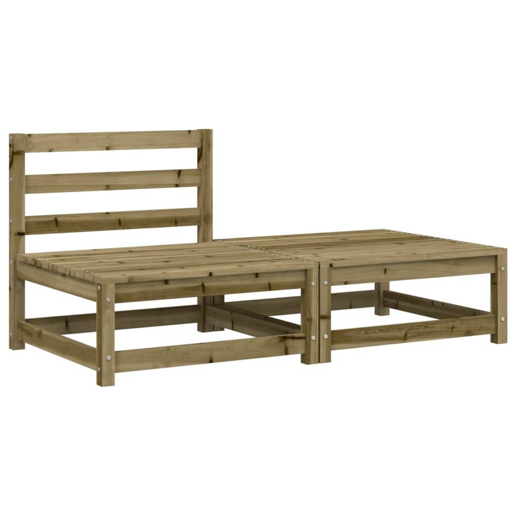 vidaXL Gartensofa ohne Armlehnen mit Hocker Kiefernholz Imprägniert