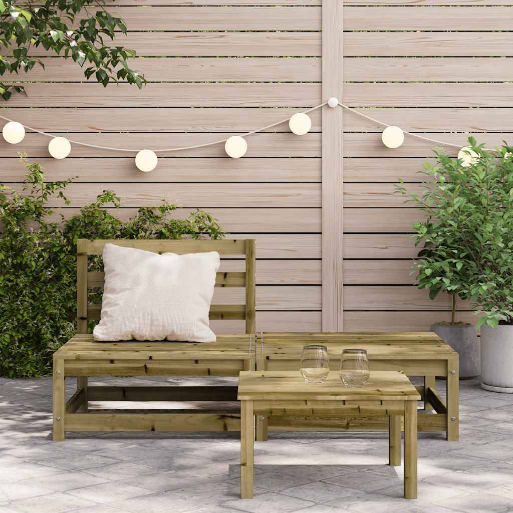 vidaXL Gartensofa ohne Armlehnen mit Hocker Kiefernholz Imprägniert
