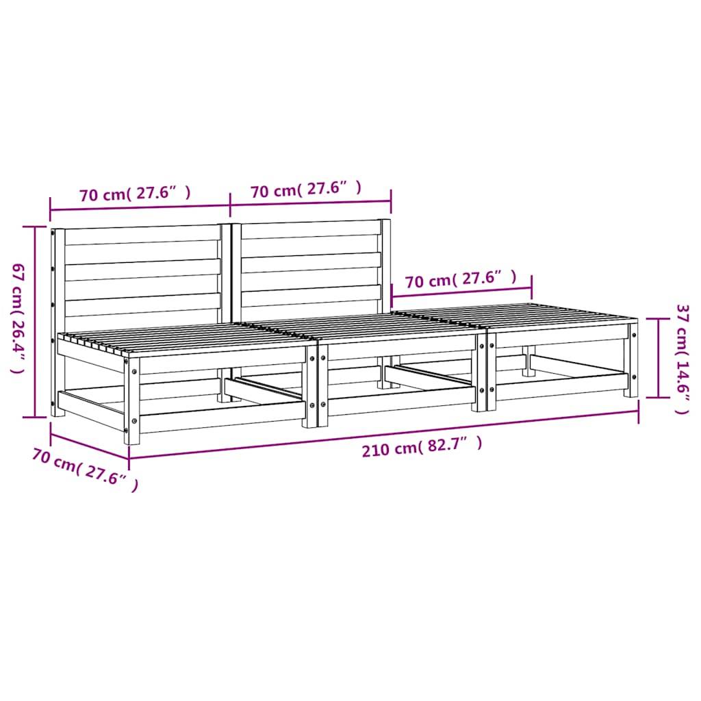 vidaXL Gartensofa ohne Armlehnen mit Hocker Kiefernholz Imprägniert