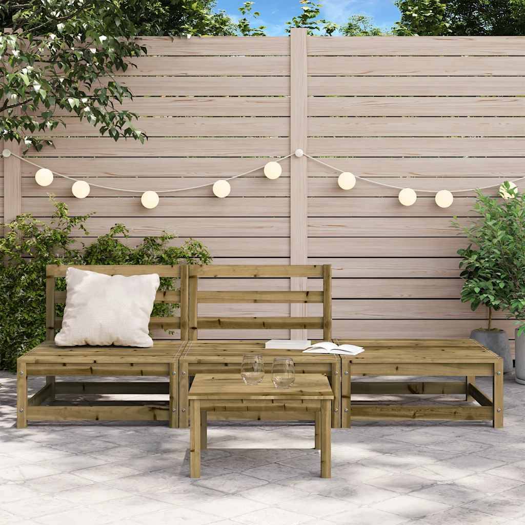 vidaXL Gartensofa ohne Armlehnen mit Hocker Kiefernholz Imprägniert