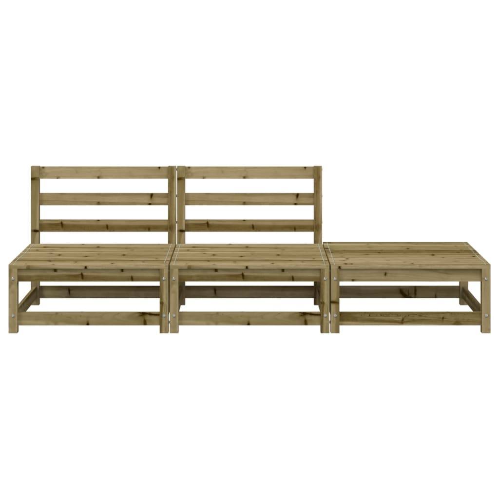 vidaXL Gartensofa ohne Armlehnen mit Hocker Kiefernholz Imprägniert