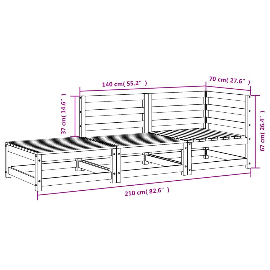 vidaXL Gartensofa mit Hocker 2-Sitzer Massivholz Douglasie