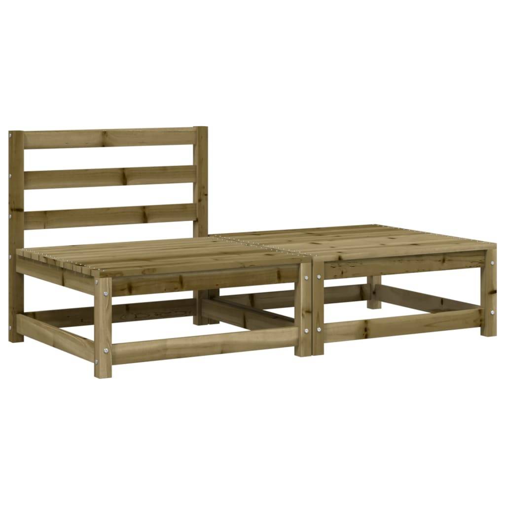vidaXL Gartensofa ohne Armlehnen mit Kissen und Hocker