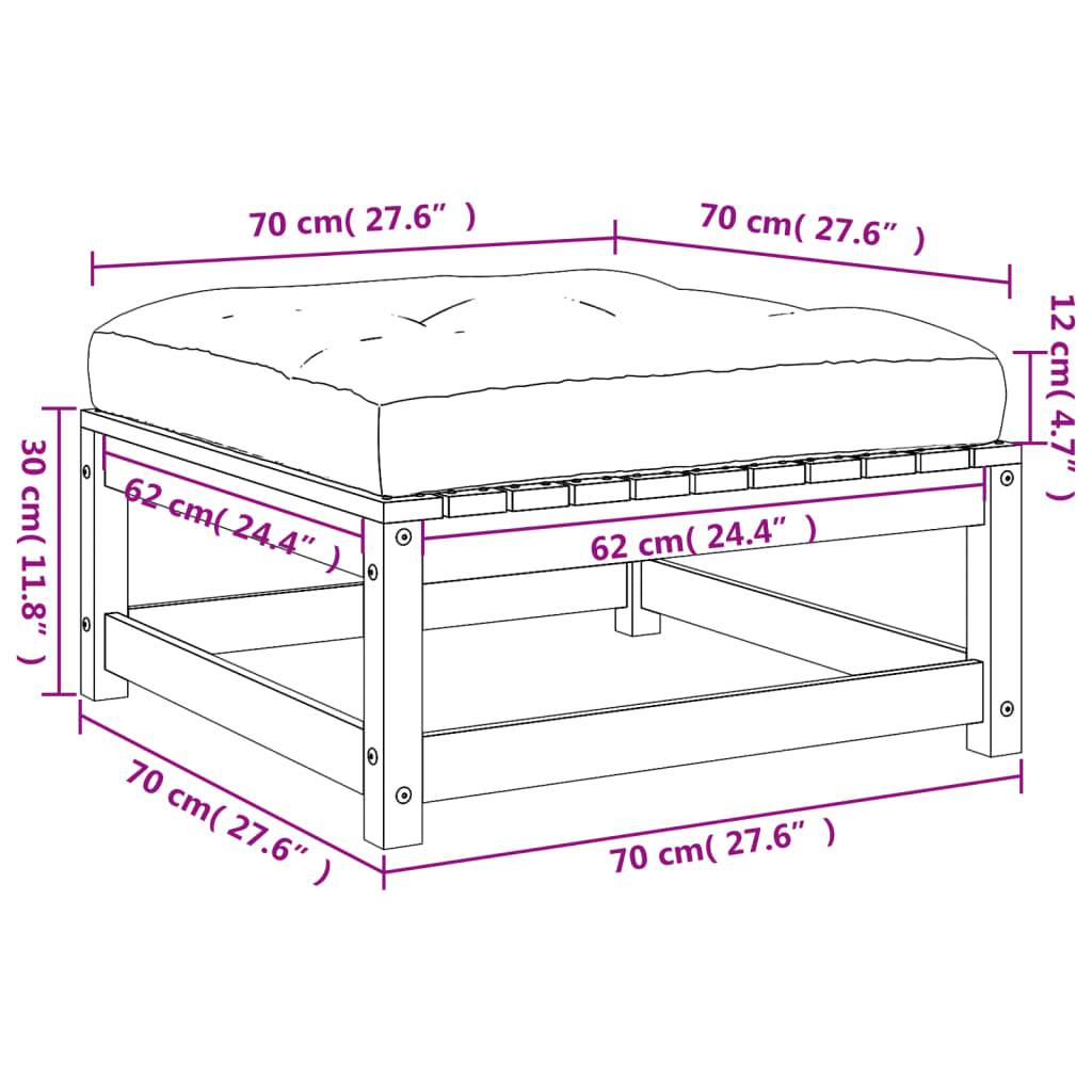 vidaXL Gartenhocker mit Kissen Massivholz Douglasie