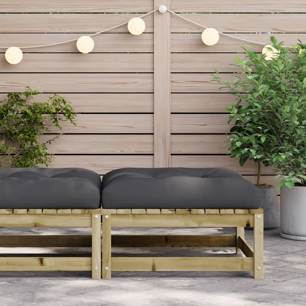 vidaXL Gartenhocker mit Kissen Kiefernholz Imprägniert