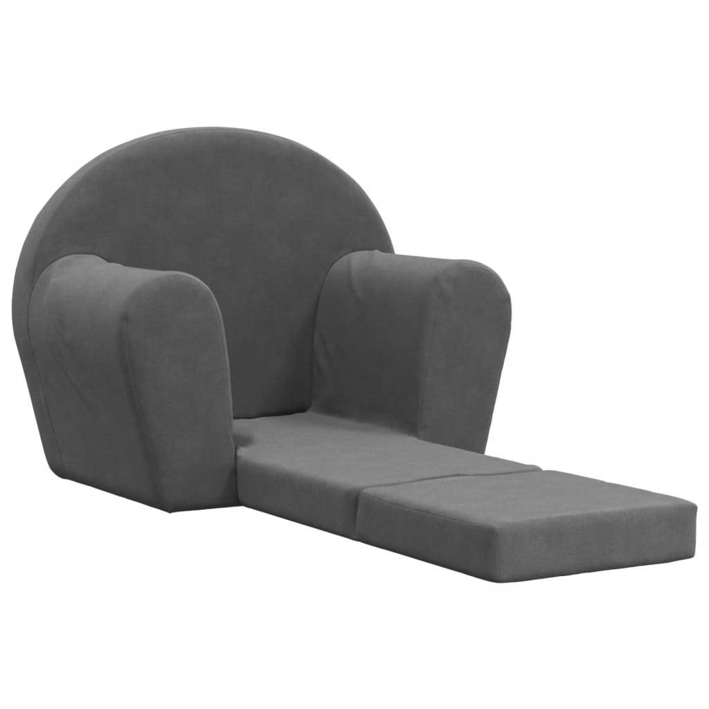 vidaXL Schlafsofa für Kinder Anthrazit Weich Plüsch