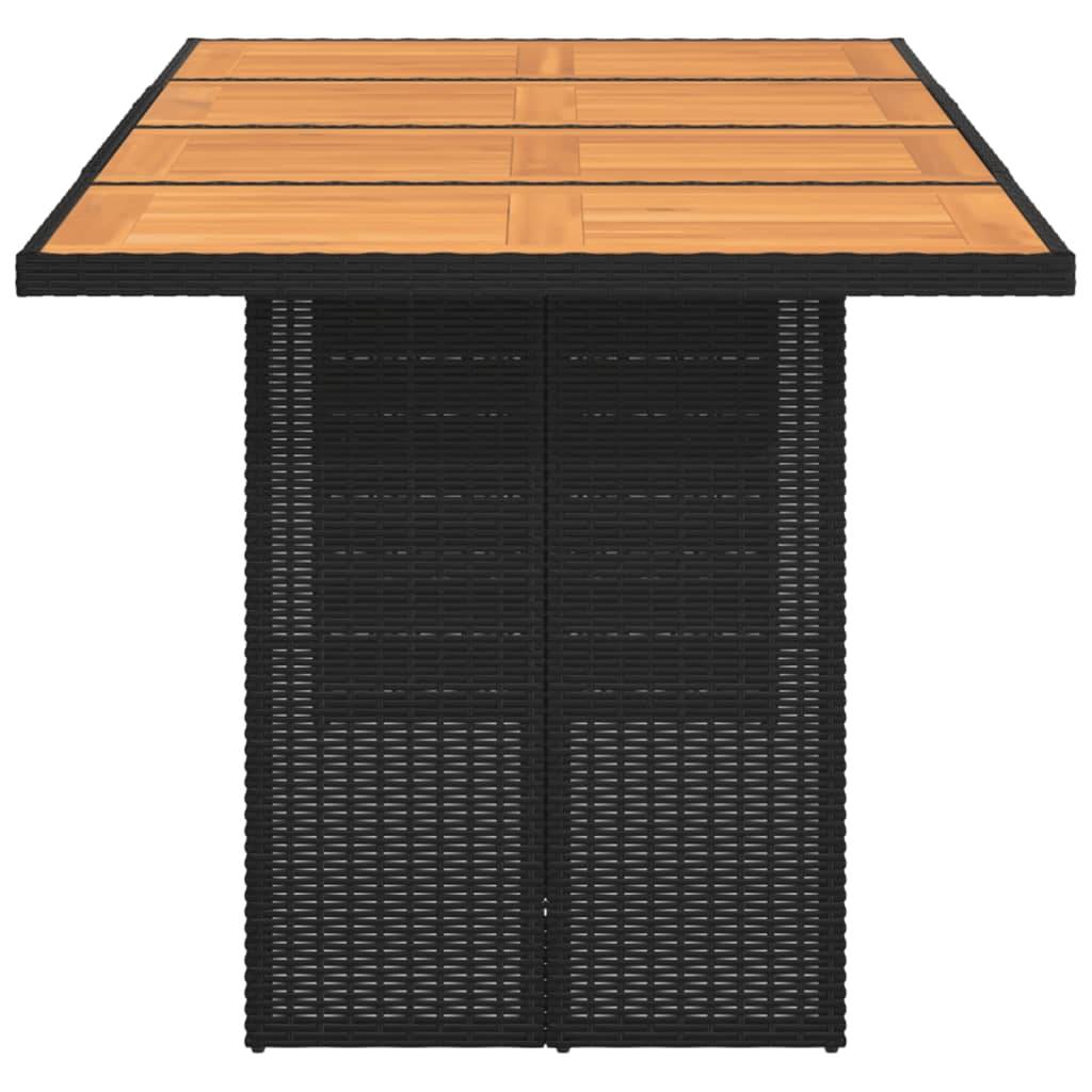 vidaXL Gartentisch mit Akazienholz-Platte 190x80x74 cm Poly Rattan