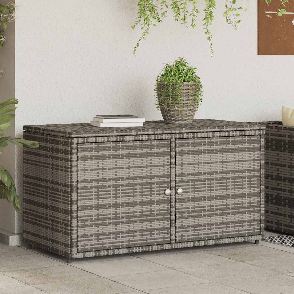 vidaXL Gartenschrank Grau 110x55x60,5 cm Poly Rattan