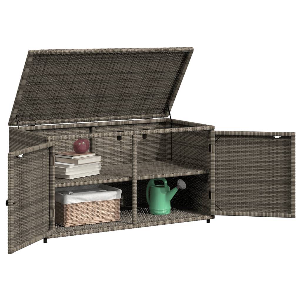 vidaXL Gartenschrank Grau 110x55x60,5 cm Poly Rattan