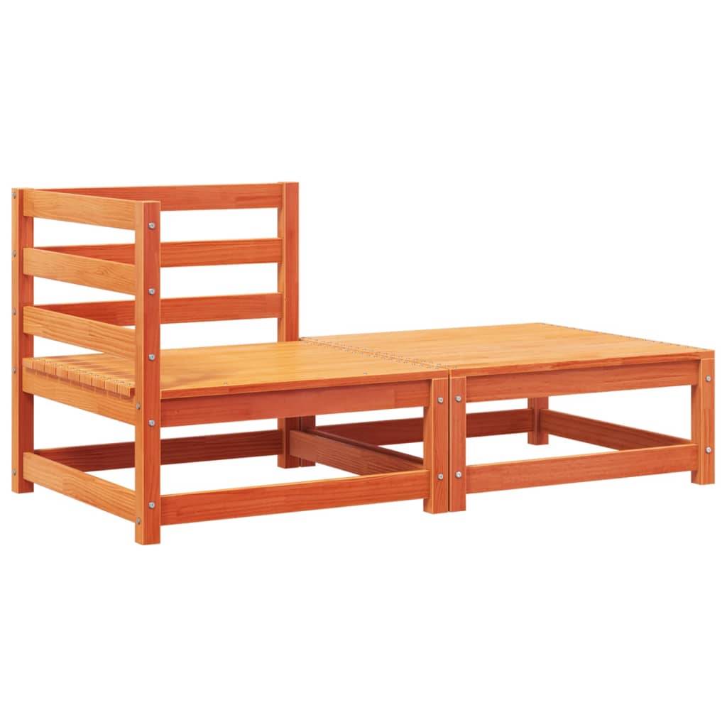 vidaXL Garten-Ecksofa mit Kissen und Hocker