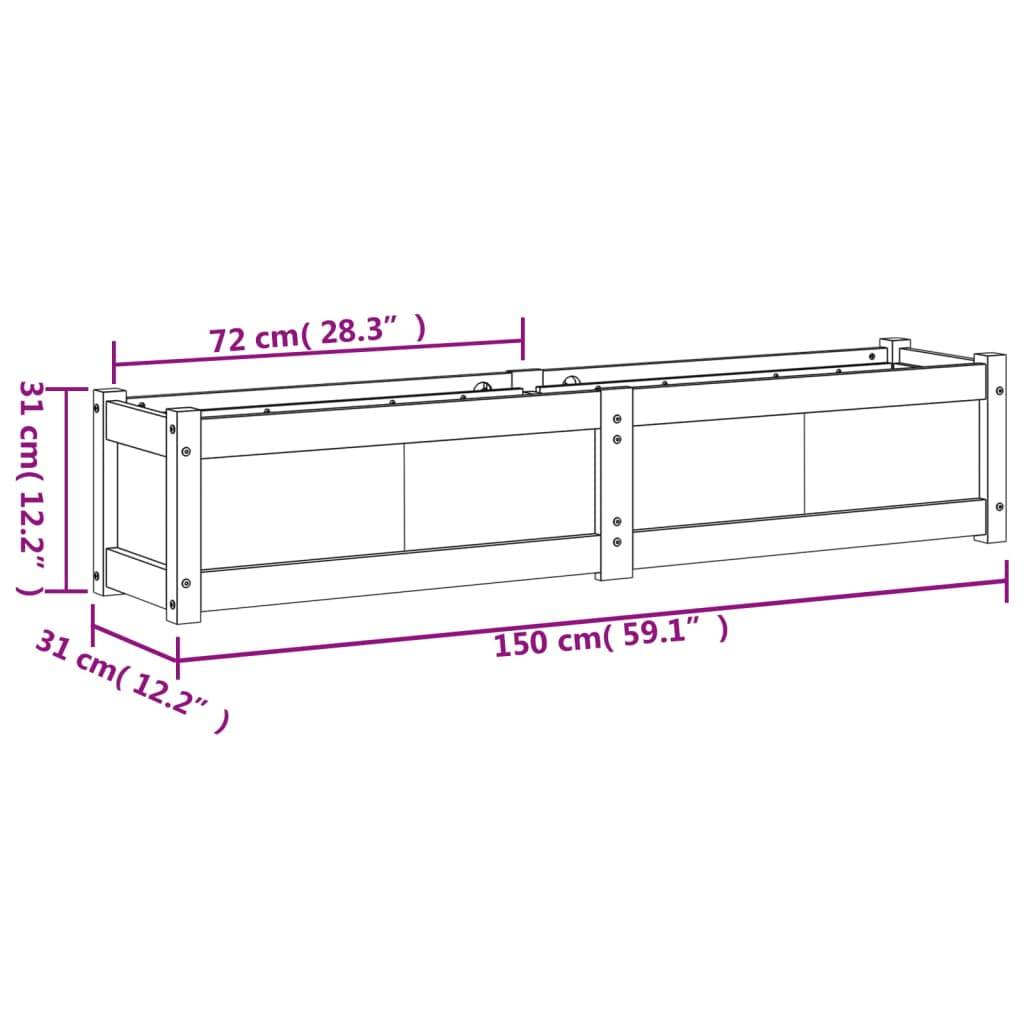 vidaXL Pflanzkübel Wachsbraun 150x31x31 cm Massivholz Kiefer