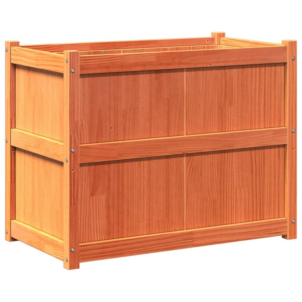 vidaXL Pflanzkübel Wachsbraun 90x50x70 cm Massivholz Kiefer