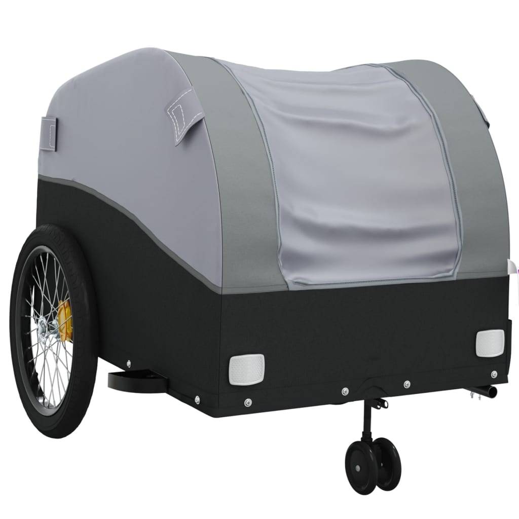 vidaXL Fahrradanhänger Schwarz und Grau 45 kg Eisen