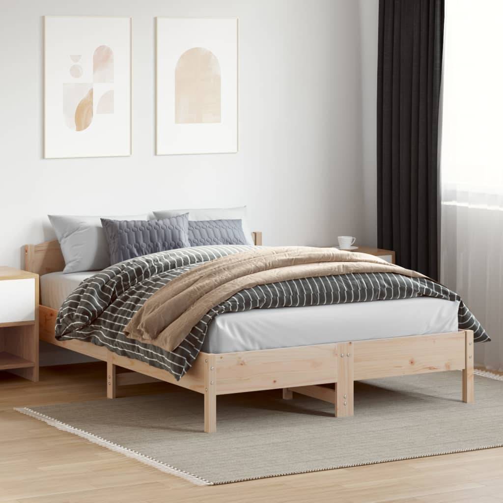 vidaXL Massivholzbett ohne Matratze 140x200 cm Kiefernholz