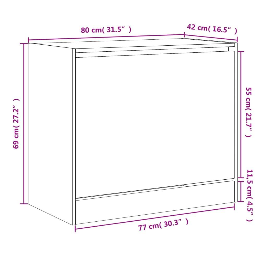 vidaXL Schuhschrank Sonoma-Eiche 80x42x69 cm Holzwerkstoff