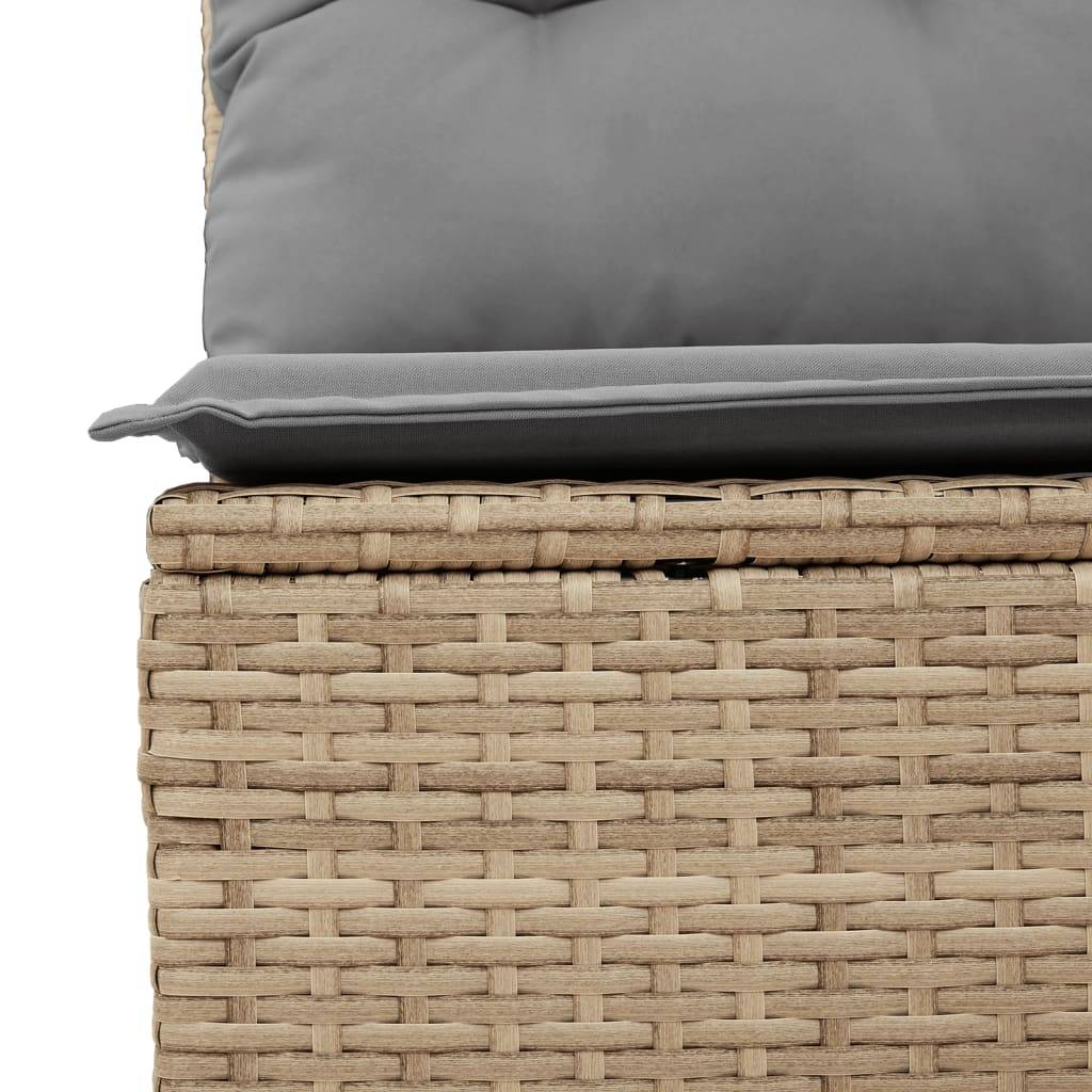 vidaXL 6-tlg. Garten-Sofagarnitur mit Kissen Beigemischung Poly Rattan