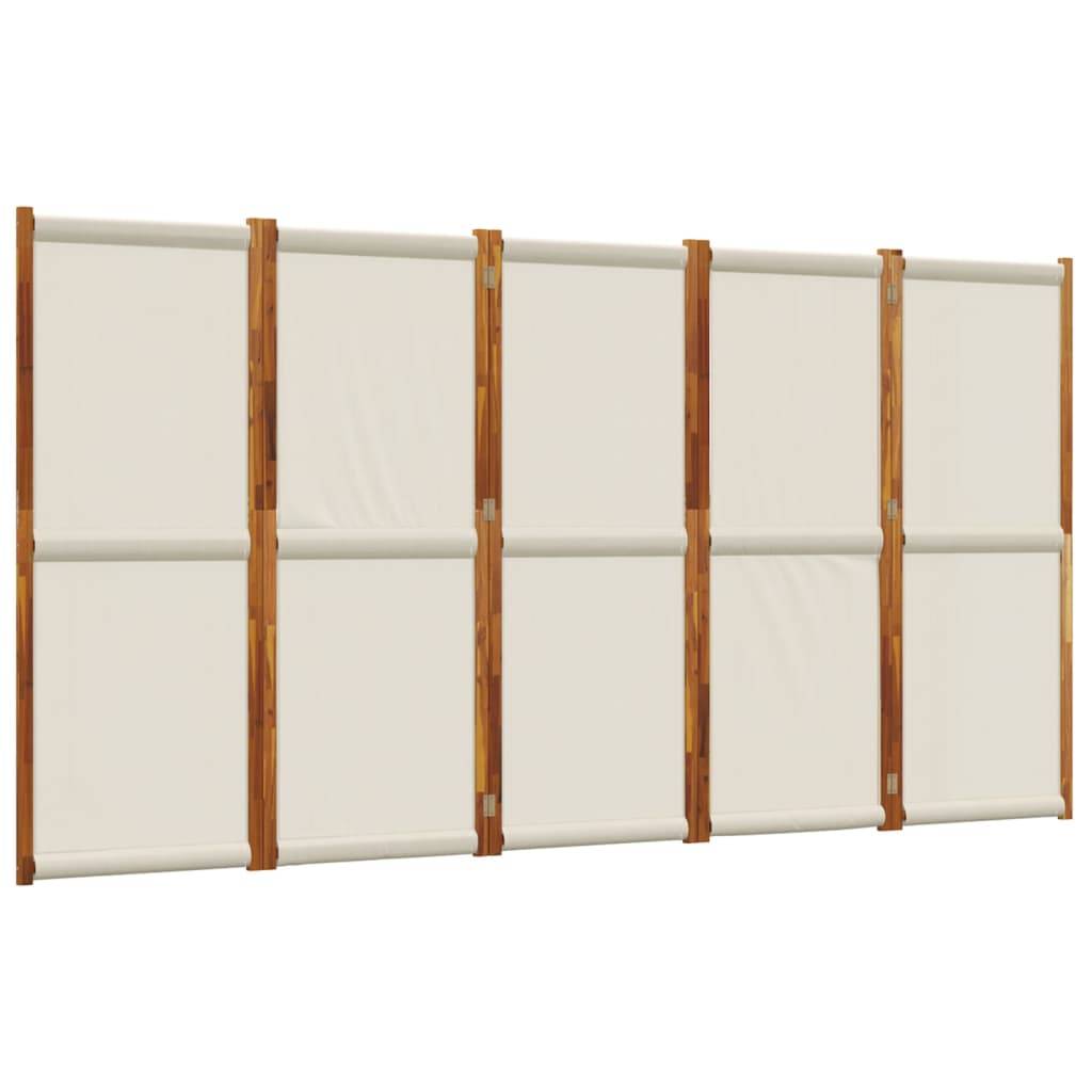 vidaXL 5-tlg. Paravent Hellgrau 350x180 cm