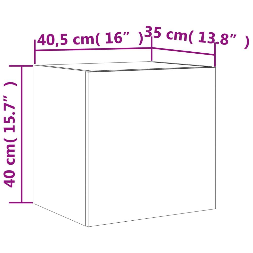 vidaXL TV-Wandschrank mit LED-Leuchten Braun Eichen-Optik 40,5x35x40cm