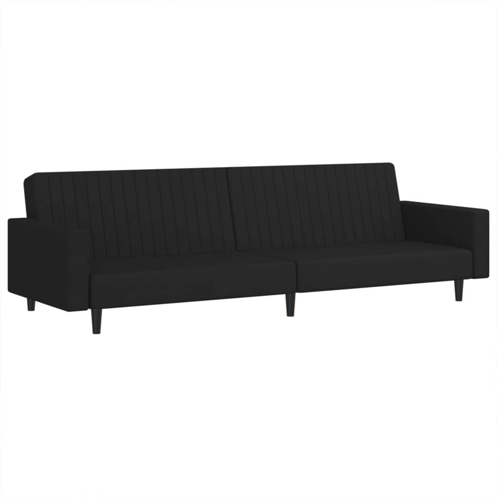 vidaXL Schlafsofa 2-Sitzer Schwarz Samt