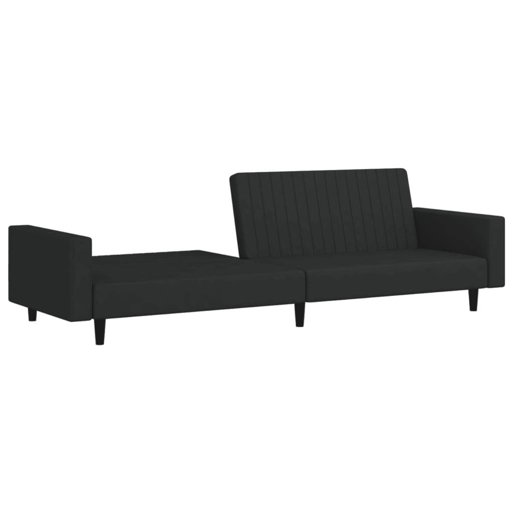 vidaXL Schlafsofa 2-Sitzer Schwarz Samt