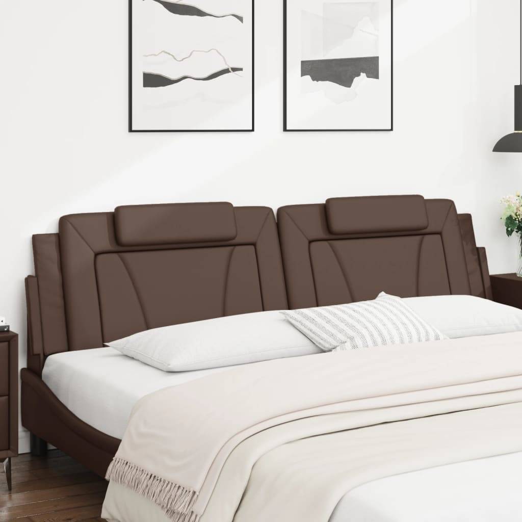 vidaXL Kopfteil-Kissen "Viana" Braun 200 cm Kunstleder