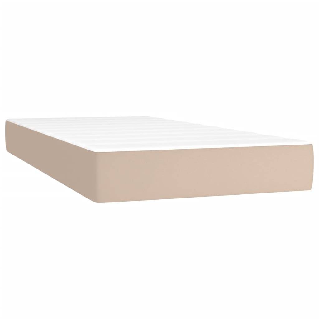 vidaXL Taschenfederkernmatratze Cappuccino 120x190x20 cm Kunstleder