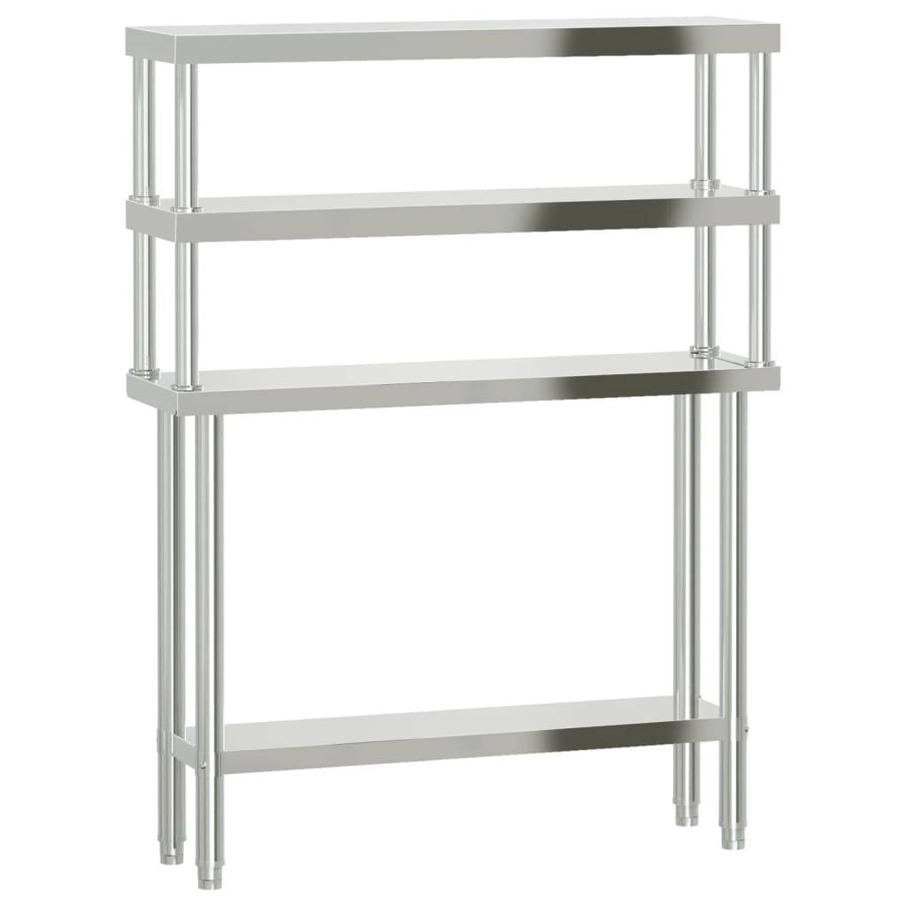 vidaXL Küchen-Arbeitstisch mit Aufsatzboard 110x30x150 cm Edelstahl