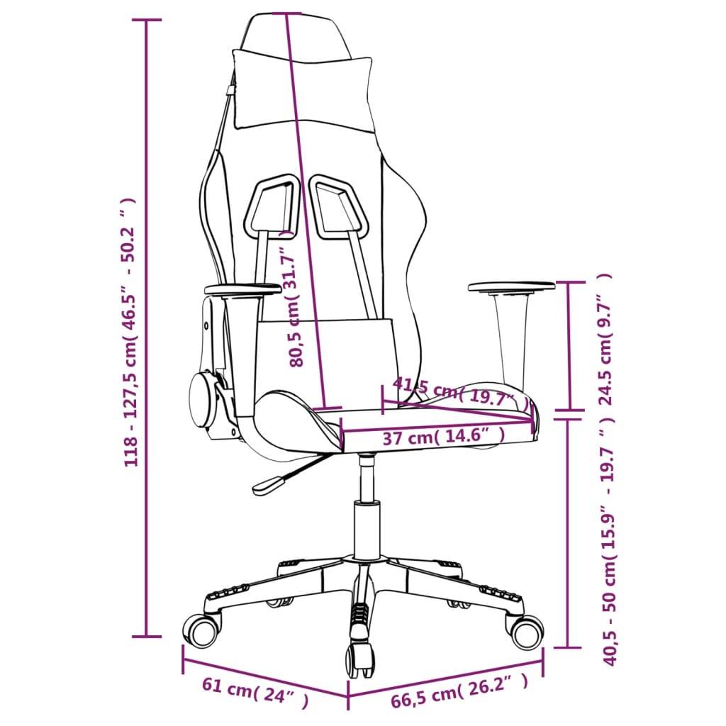 vidaXL Gaming-Stuhl mit Massagefunktion Schwarz & Golden Kunstleder
