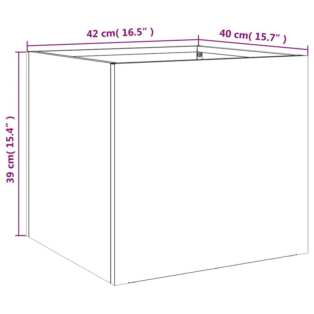 vidaXL Pflanzkübel Silbern 42x40x39 cm Verzinkter Stahl