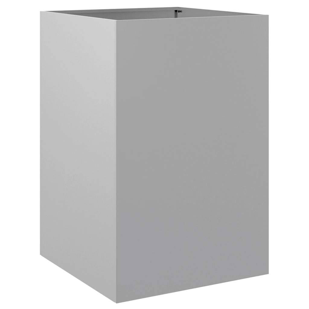 vidaXL Pflanzkübel Silbern 52x48x75 cm Verzinkter Stahl