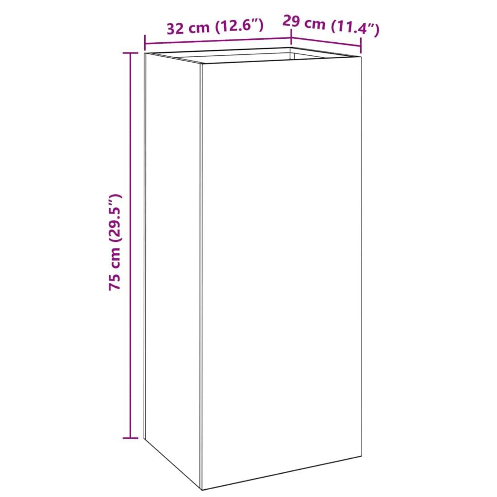 vidaXL Pflanzkübel Olivgrün 32x29x75 cm Stahl