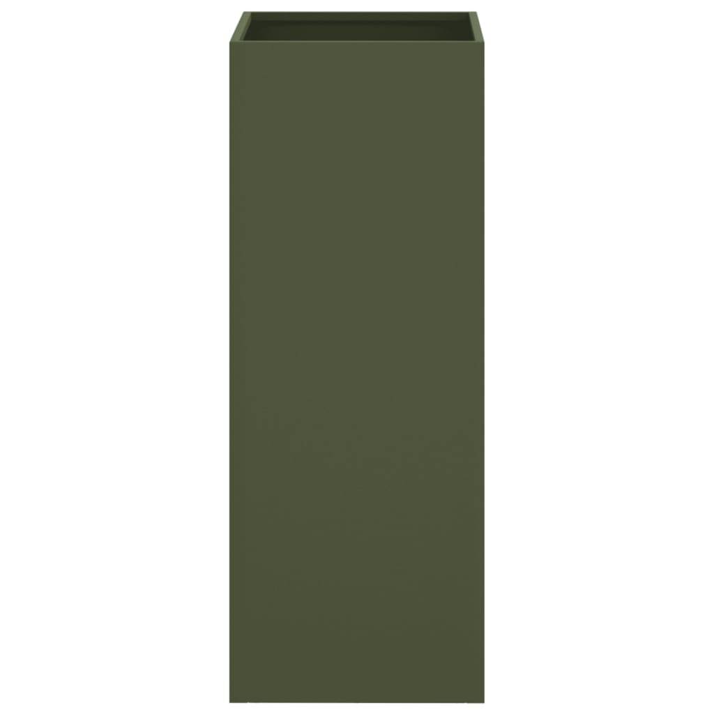 vidaXL Pflanzkübel Olivgrün 32x29x75 cm Stahl