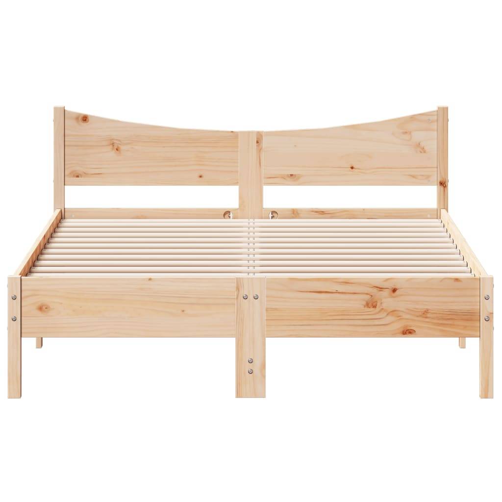 vidaXL Massivholzbett ohne Matratze 135x190 cm Kiefernholz