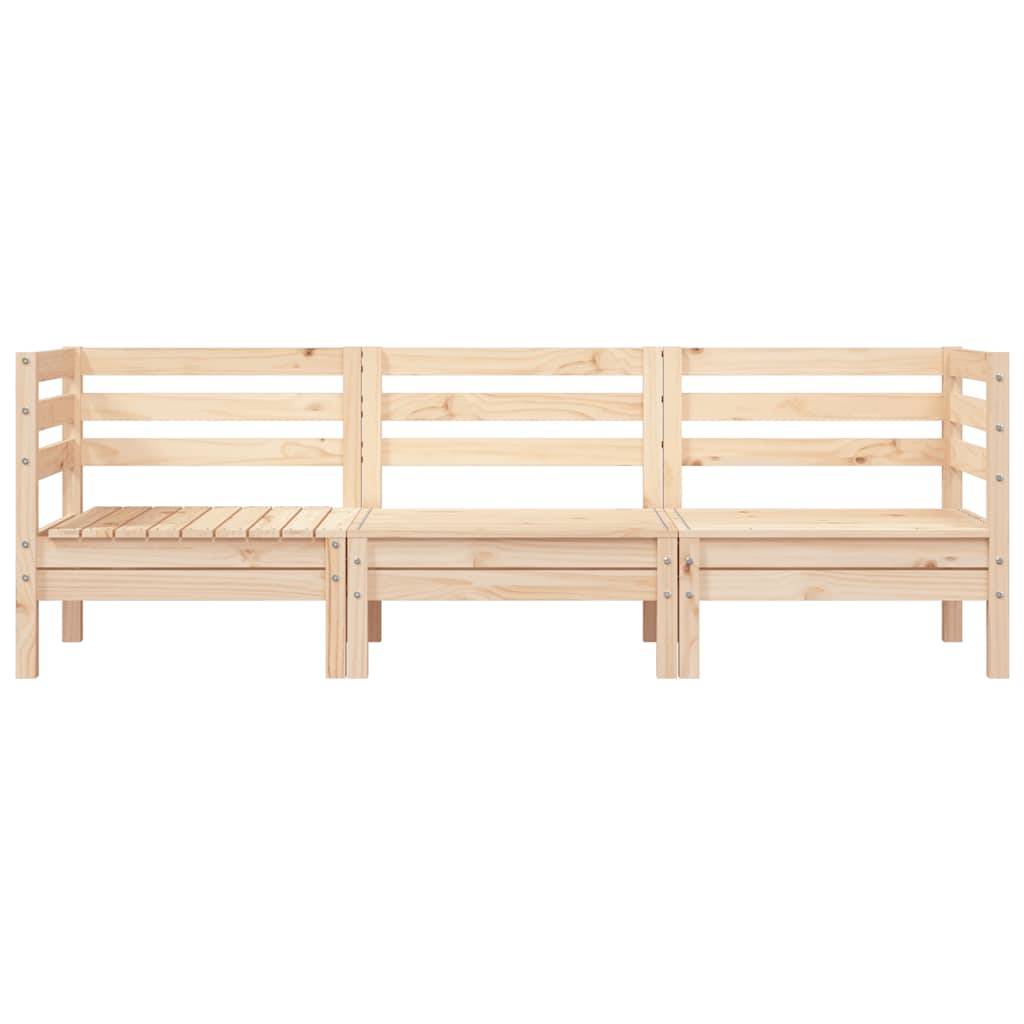 vidaXL Gartensofa 3-Sitzer Massivholz Kiefer