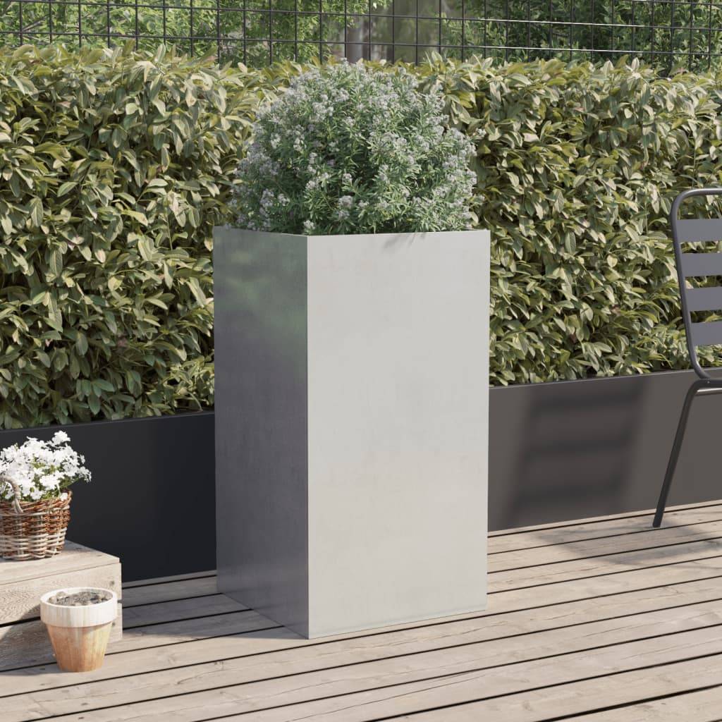 vidaXL Pflanzkübel Silbern 42x38x75 cm Edelstahl