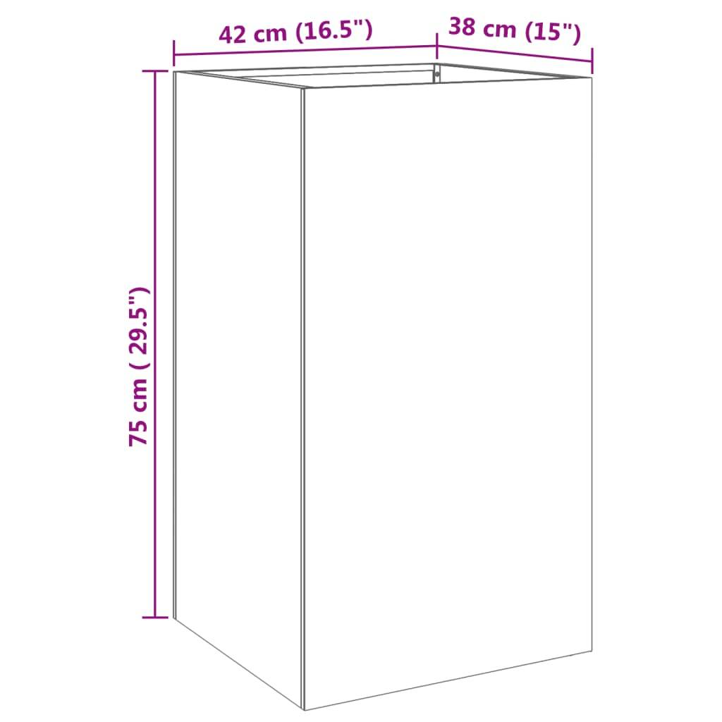 vidaXL Pflanzkübel Silbern 42x38x75 cm Edelstahl