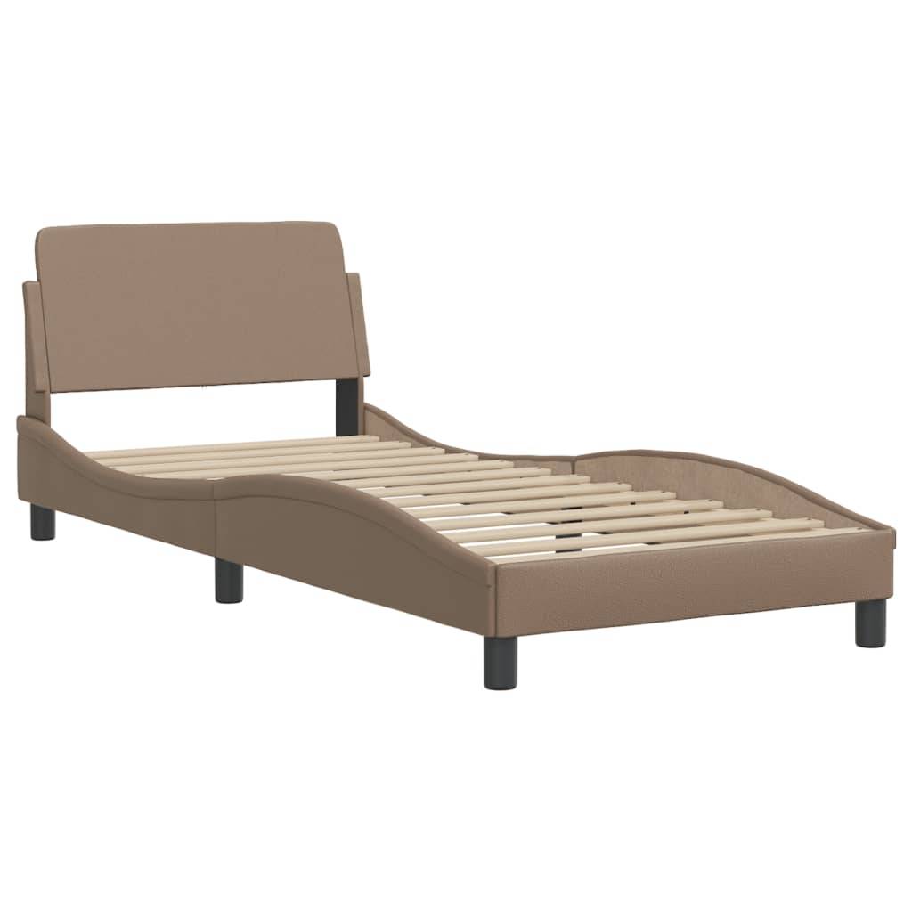 vidaXL Bettgestell ohne Matratze "Zadar" Cappuccino-Braun 90x190 cm Kunstleder