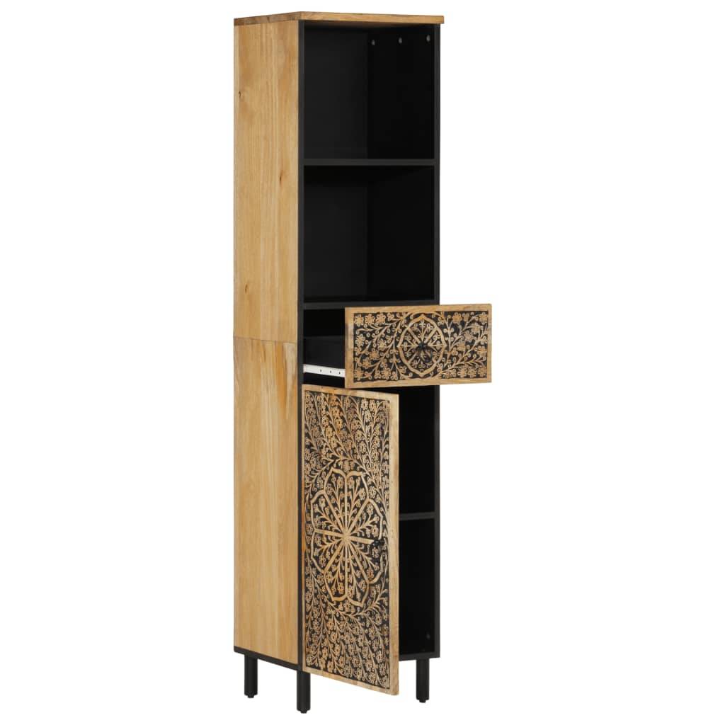 vidaXL Badschrank 38x33x160 cm Massivholz Mango