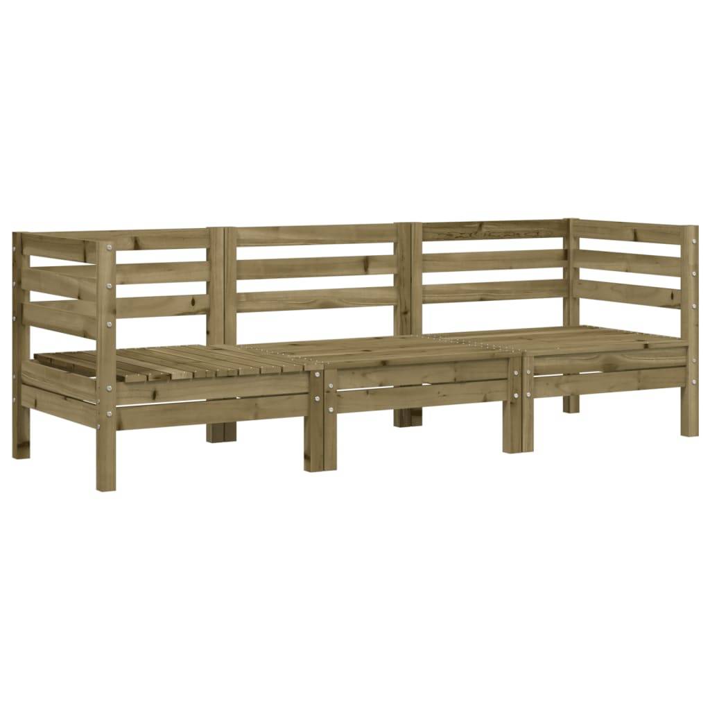 vidaXL Gartensofa 3-Sitzer Kiefernholz Imprägniert