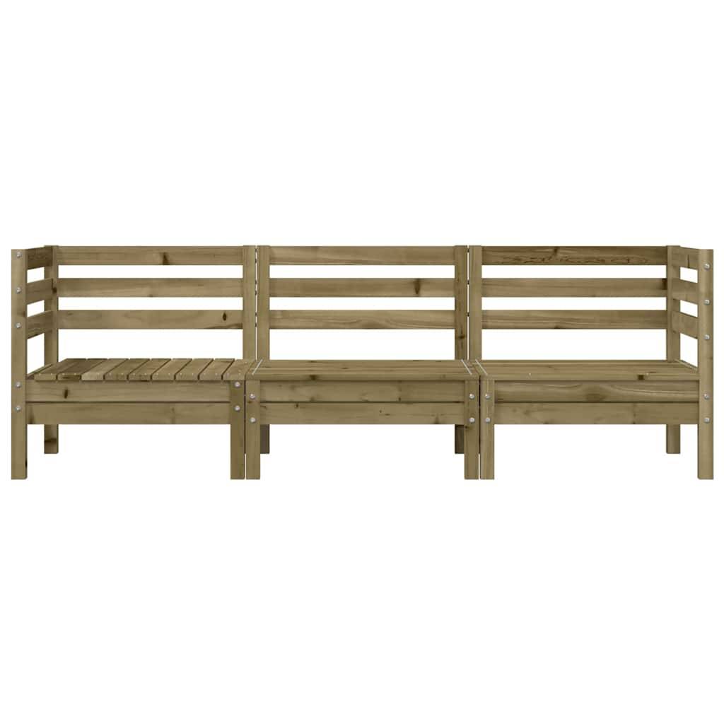 vidaXL Gartensofa 3-Sitzer Kiefernholz Imprägniert